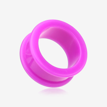 A Pair of Flexible Silicone Double Flared Ear Gauge Tunnel Plug-Purple